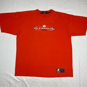Vtg Starter Clemson Tigers Men’s T-Shirt XL 90s Y2K Embroidered Orange A7